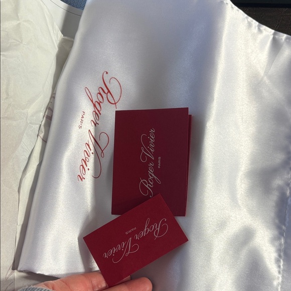 NWT Roger Vivier VIRGULE SLING BAK DEC 55 Shoes in Red Box sz37 - Picture 12 of 16